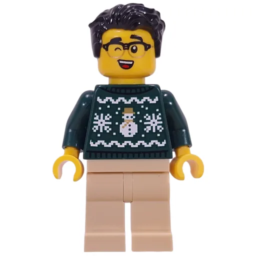 Dark Green Sweater (Tan Legs, Black Hair)