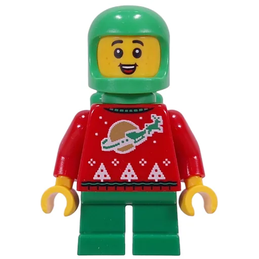 Elf (Red Torso, Green Legs, Space Helmet)