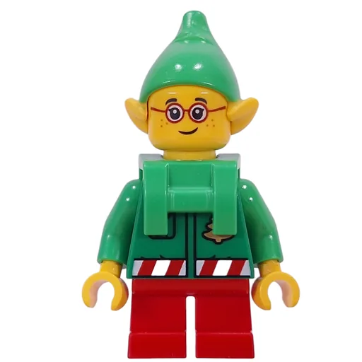 Elf (Bright Green Torso, Red Legs, Bright Green Hat, Backpack)