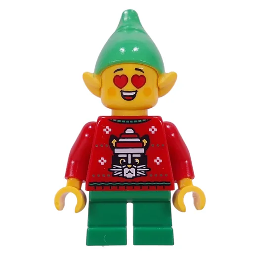 Elf (Red, Green Legs, Bright Green Hat, Hearts for Eyes)