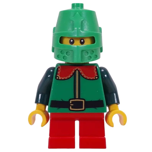 Elf (Green Torso, Red Legs, Knight Helmet)