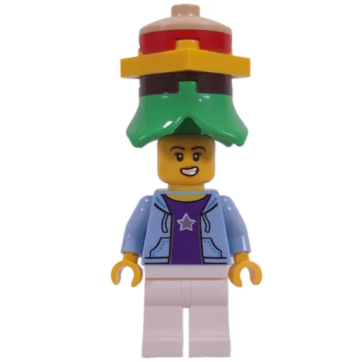 Bright Light Blue Torso (White Legs, Hamburger Hat)