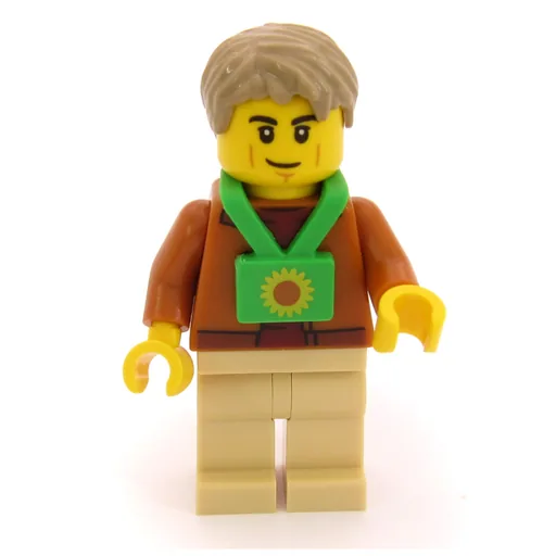 Passenger (Dark Orange Torso, Tan Legs, Dark Tan Hair, Sunflower Lanyard)