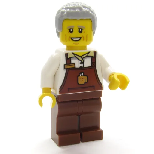 Barista (Reddish Brown Apron, Light Bluish Grey Hair)