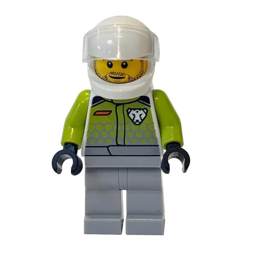 Race Driver (Lime Torso, Light Bluish Grey Legs, White Helmet)