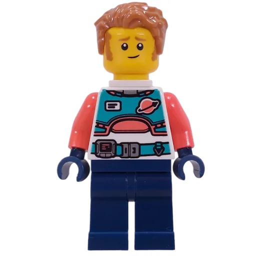 Astronaut (White Torso, Dark Blue Legs, Medium Nougat Hair)