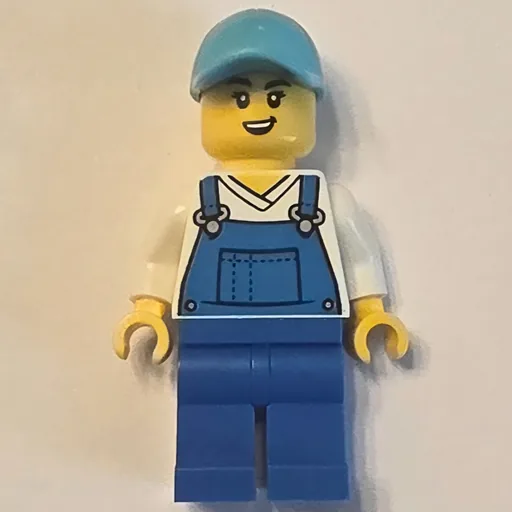 Car Wash Worker (Blue Overalls, Medium Azure Cap)