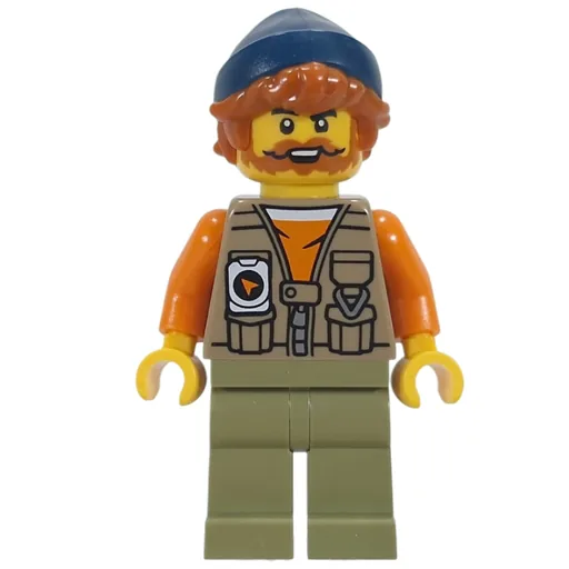 Fisherman (Dark Tan Vest, Oive Green Legs, Dark Blue Beanie)