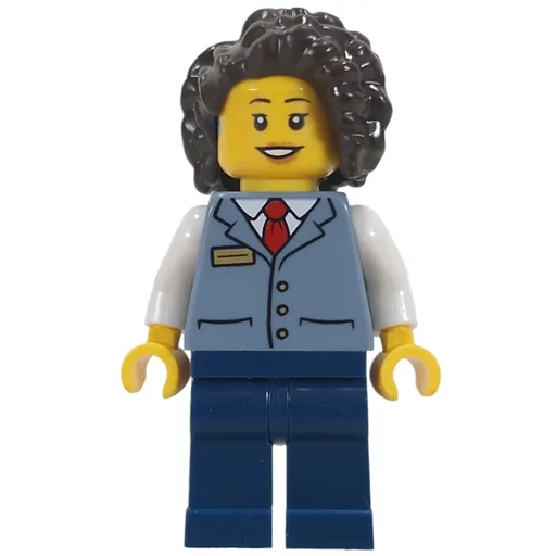 Street Car Conductor (Sand Blue Vest, Dark Blue Legs, Dark Brown Hair)