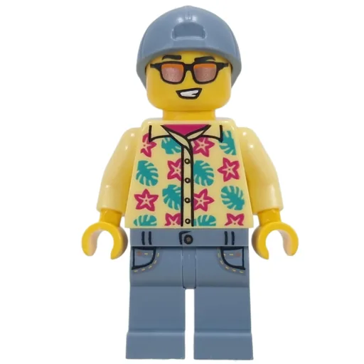 Man (Bright Light Yellow Shirt, Sand Blue Legs, Sand Blue Cap)