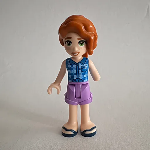 Autumn (Blue Plaid Shirt, Medium Lavender Shorts)