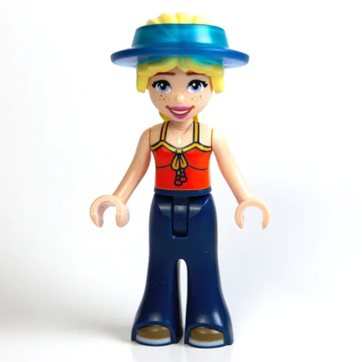 Astrid (Reddish Orange Top, Dark Blue Pants, Visor)