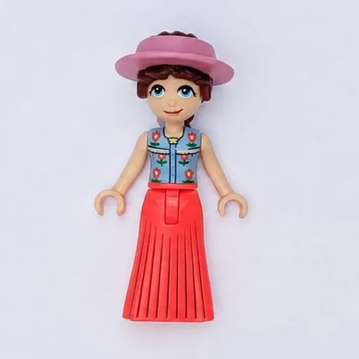 Paisley (Bright Light Blue Top, Coral Dress, Visor)