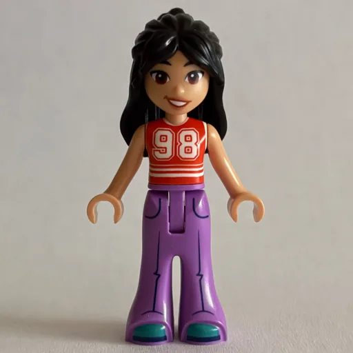 Liann (Reddish Orange Top, Lavender Pants)