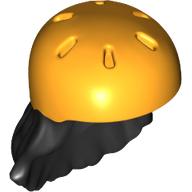Hair and Helmet, Long with Bright Light Orange Helmet Pattern (02137pat0002)