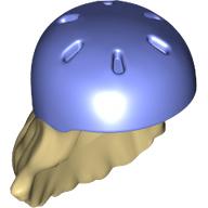 Hair and Helmet, Long with Blue Violet Helmet Pattern (02137pat0005)