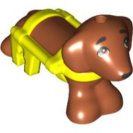 Animal, Dog, Dachshund with Vibrant Yellow Harness Pattern, Black Eyes print (Pickle) (100559pat0001pr0002)
