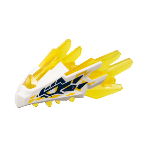 Creature Body Part, Dragon Head Upper Jaw with Spikes with Trans-Yellow Pattern and Dark Blue/Gold Markings print (100588pat0002pr0002)