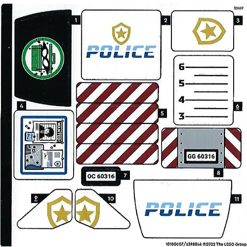 Sticker Sheet for Set 60316-1 (10100007)