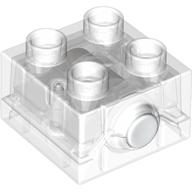 Duplo Light Brick 2 x 2 with White Button, Yellow Light (101349)