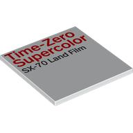 Tile 6 x 6 with Bottom Tubes, Red 'Time-Zero Supercolor' and Black 'SX-70 Land Film' Print (10202pr0018)