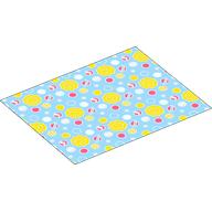 Duplo Blanket 8 x 10 with Pink / Medium Blue Decorations, Yellow Flowers print (103667pr0001)