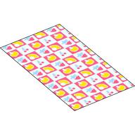 Duplo Blanket 50 x 90 with Pink / Medium Blue / Yellow Decorations print (103670pr0001)