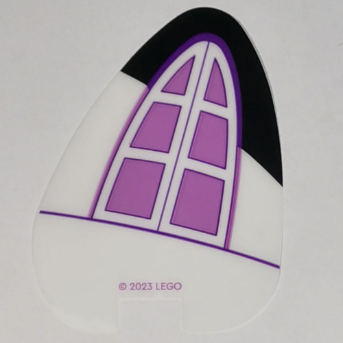 Cat Ear, Black Tip with Medium Lavender Window Print (103917a)