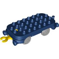 Duplo Train Base 4 x 8 with Light Bluish Gray Train Wheels and Yellow Moveable Hook (New Version) (104188)