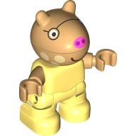 Duplo Figure Child, Rabbit with Warm Tan Head, Dark Pink Nose, Glasses print (104998pr0001)