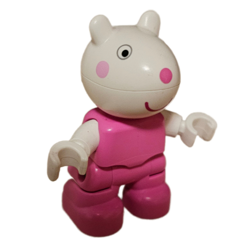 Duplo Figure Child, Rabbit with White Head, Dark Pink Nose print (104998pr0002)