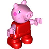 Duplo Figure Child, Pig with Dark Pink Cheeks, Big Smile print (105001pr0005)