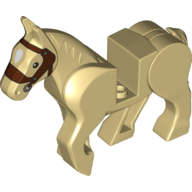 Animal, Horse, Moveable Legs with Reddish Brown Bridle Print (10509pr0007)