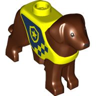 Animal, Dog, Standing with Yellow Vest, Dark Blue Police print (105143pr0002)