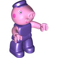 Duplo Figure, Pig with Hat Dark Purple (105152pr0001)