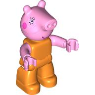 Duplo Figure, Pig with Dark Pink Cheeks, Eyelashes print (105412pr0001)