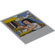 Polaroid Photo with Minifigure Eating Near the Sea Print (106268pr0002)