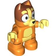 Duplo Figure Dog Small with Dark Orange Head, Bright Light Yellow Chest, Hands (Bingo) (109860pr0002)