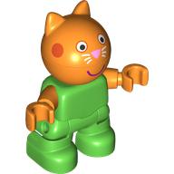 Duplo Figure Child, Cat with Orange Head, Bright Pink Nose, Smile print (109862pr0001)