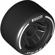 Wheel Rim 24 x 14.9 Wide with Black Slick Tyre with Yellow 'PIRELLI' print (110100pr0003)