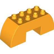 Duplo Brick 2 x 6 x 2 Curved with 2 x 2 Cutout on Bottom (11197)