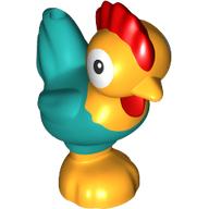Animal, Chicken Leaning with Dark Turquoise Tail and Red Comb Print (Moana Heihei) (112346pr0001)