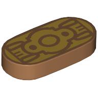 Tile Round 1 x 2 with Gold Belt Buckle print (1126pr0003)