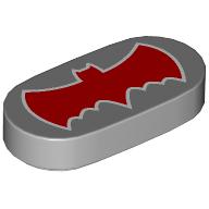 Tile Round 1 x 2 with Red Batman Logo print (1126pr0008)
