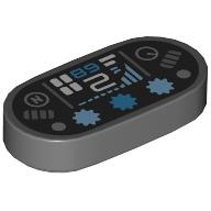 Tile Round 1 x 2 with Racing Steering Controls print (1126pr0009)
