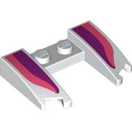 Wedge Curved 3 x 4 x 2/3 Cutout with Dark Purple/Coral Shapes print (11291pr0002)