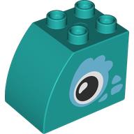 Duplo Brick 2 x 3 x 2 with Curved Top, Eyes Print (11344pr9999)