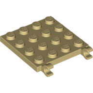 Plate Special 4 x 4 with Clips Horizontal (thick open O clips) (11399)