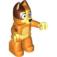 Duplo Figure Dog Large with Dark Orange Head, Bright Light Yellow Chest, Hands (Chilli) (114353pr0001)