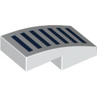 Slope Curved 2 x 1 No Studs with Dark Blue Strips print (11477pr0020)